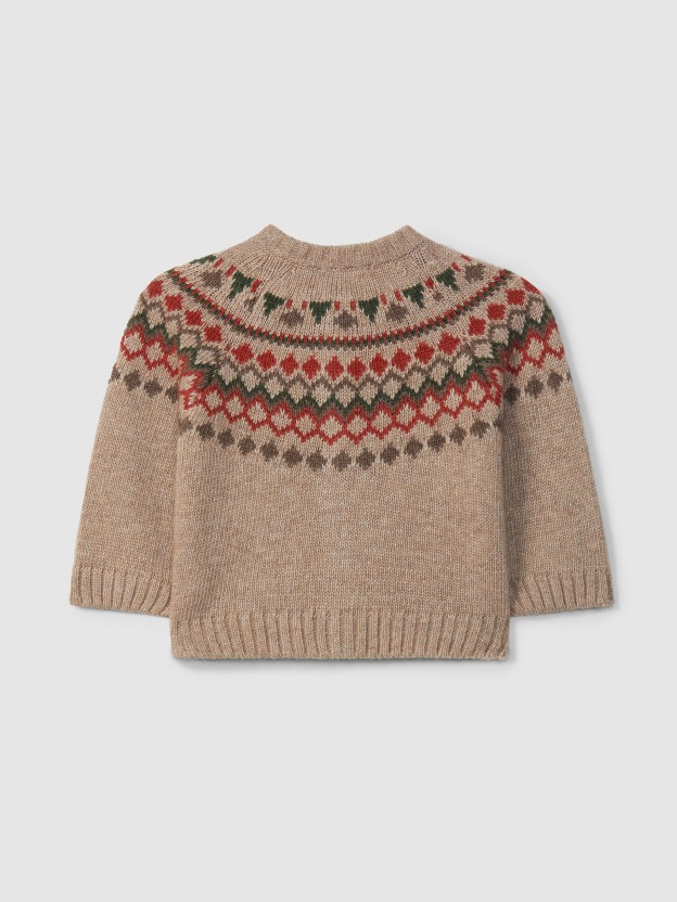 Gilet tricot avec jacquard