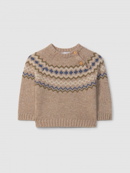 Knitted jumper with jacquard