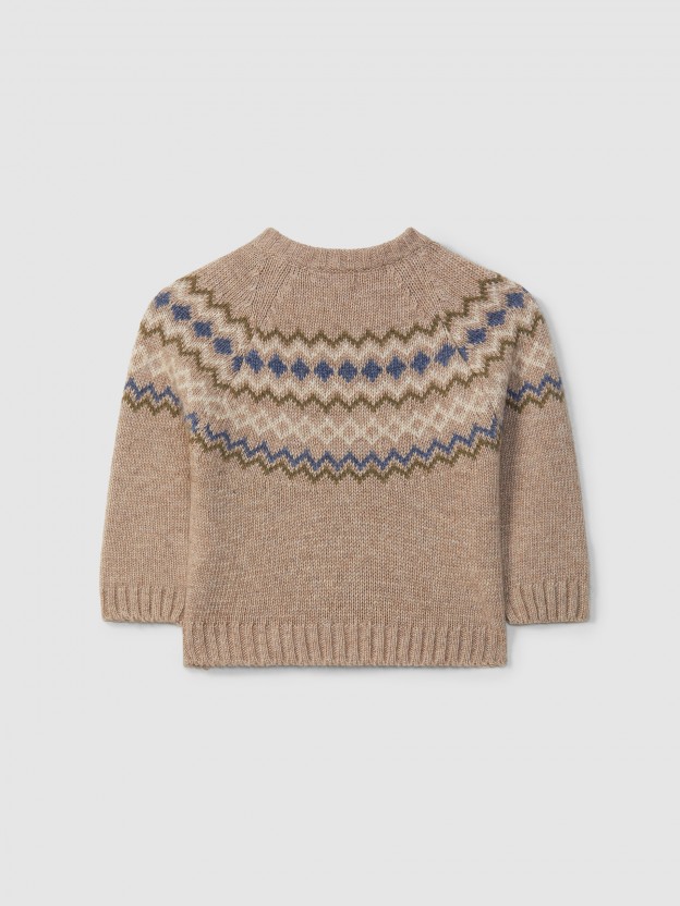 Camisola tricotada com jacquard