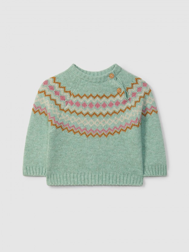 Knitted jumper with jacquard Knitted jumper with jacquard