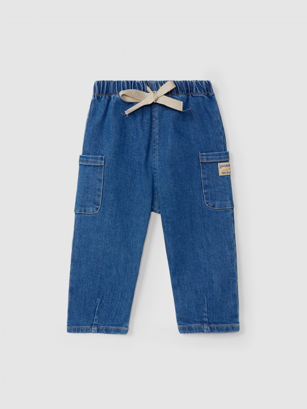 Pantalon pull-up en jean avec poches