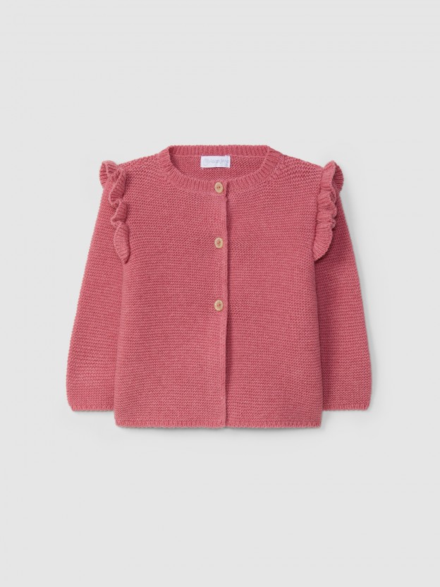 Gilet tricot avec dtail de volant