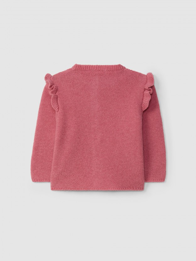 Gilet tricot avec dtail de volant