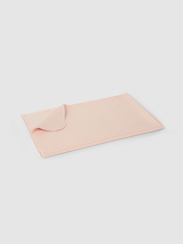 Blanket in jacquard jersey with tattersall