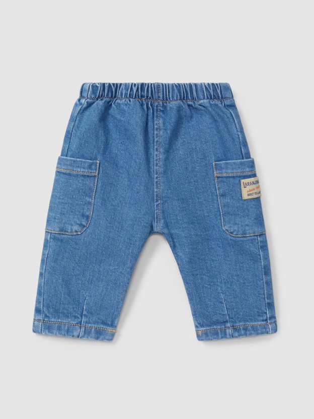 Pantalon pull-up en jean avec poches
