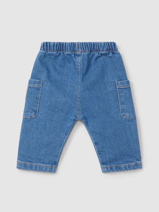 Pantalon pull-up en jean avec poches