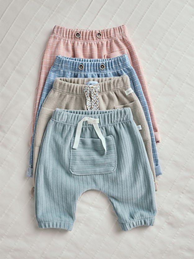 Pantalon pull-up en coton biologique avec cordon dcoratif