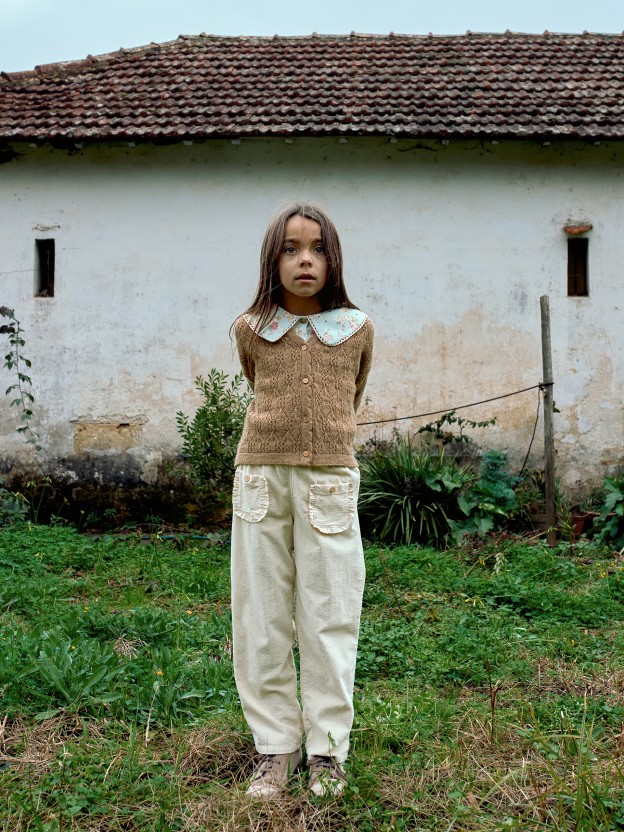 Pantalon pull-up avec dtail de volant sur les poches