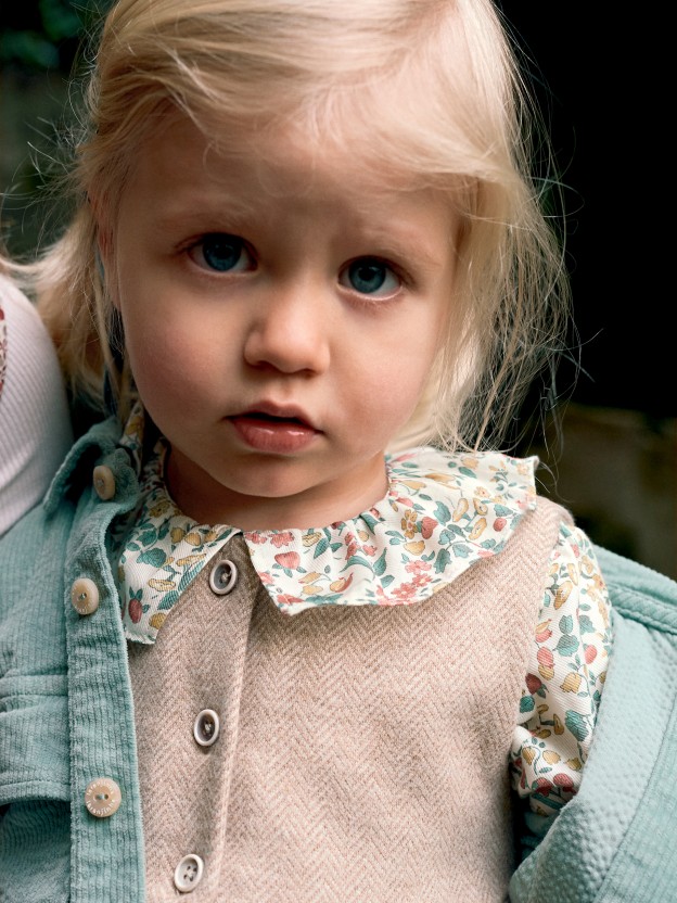 Blouse imprim  fleurs et col  volant