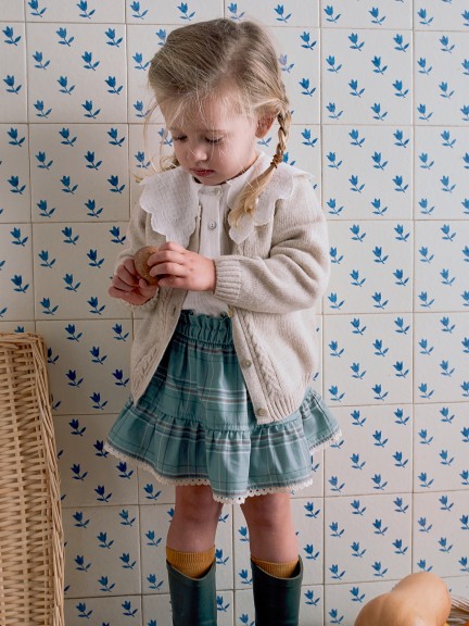 Robe imprime avec dtail en dentelle