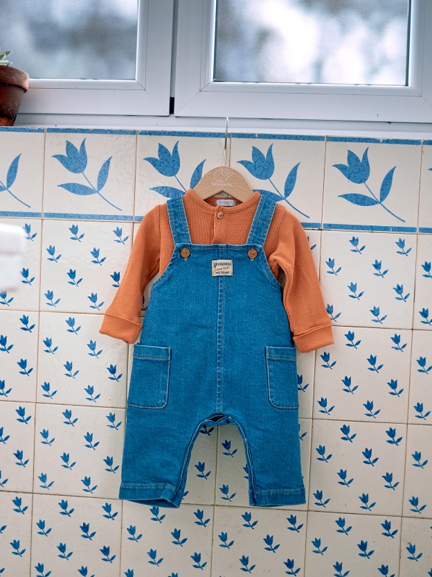 Waffle weave mandarin collar bodysuit