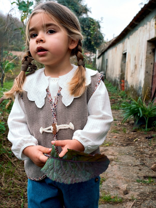 Gilet en velours ctel avec fourrure