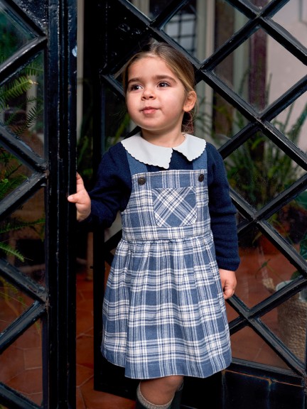 Check pinafore dress