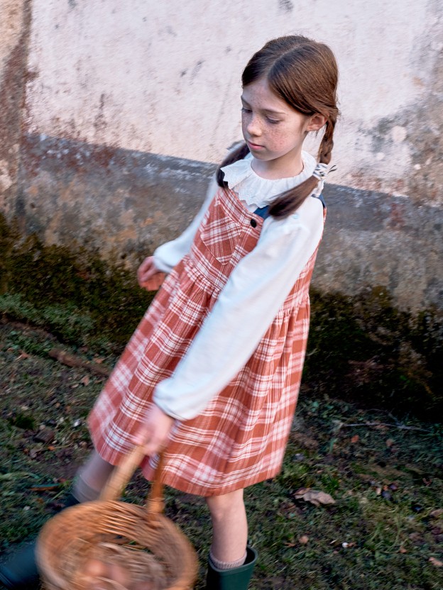 Check pinafore dress