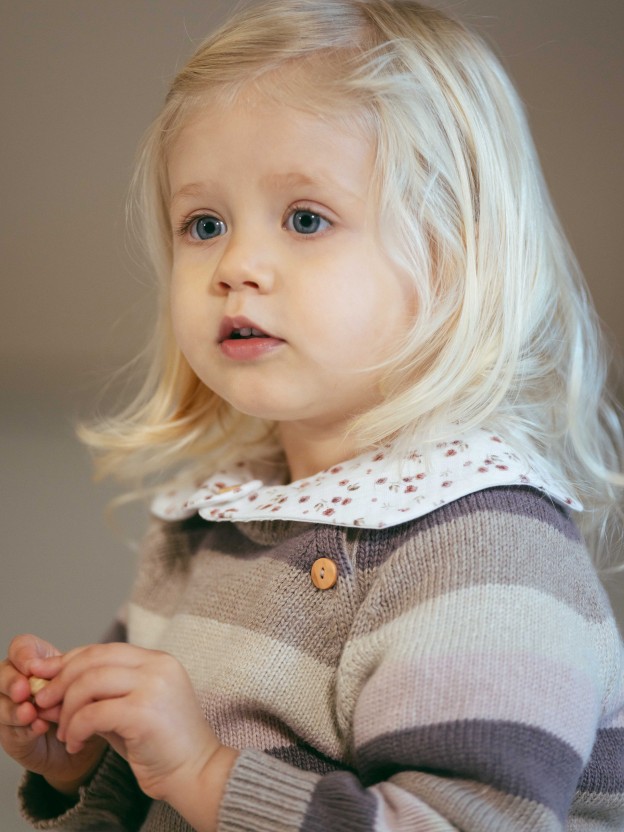 Blouse in floral printed muslin