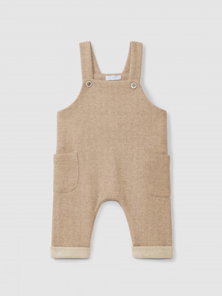 Dungarees in herringbone knit with pockets