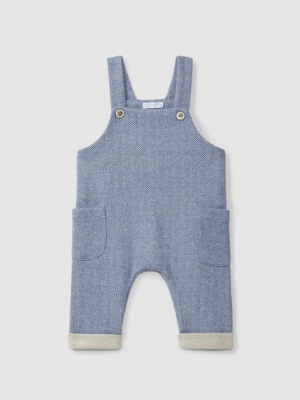 Dungarees in herringbone knit with pockets
