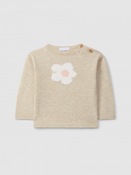 Camisola tricotada com intarsia figurativa