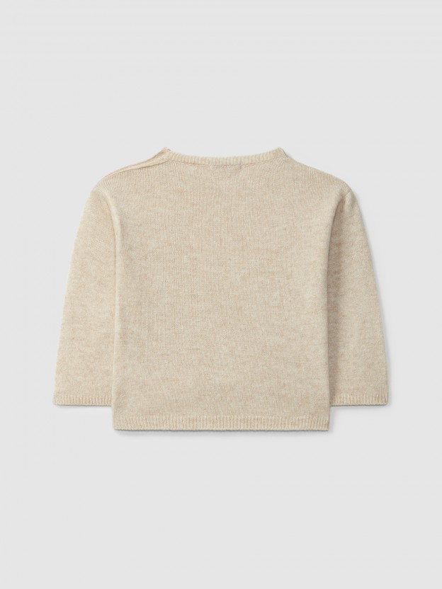 Knitted jumper with figurative intarsia