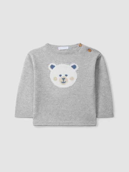 Knitted jumper with figurative intarsia