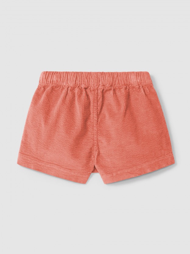 Falda-pantaln pull-up de pana