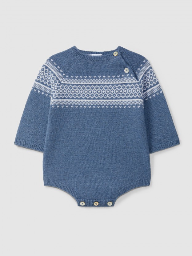 Knitted shortie with jacquard