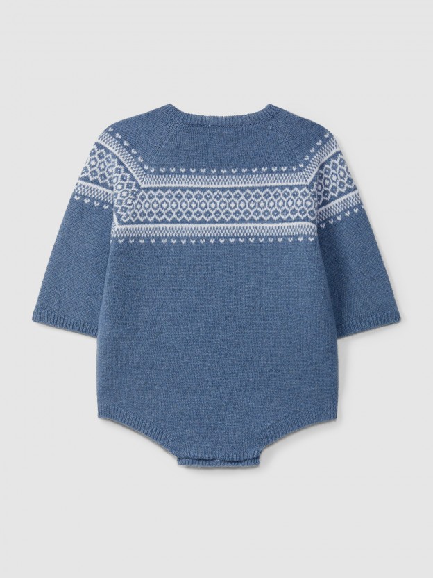 Knitted shortie with jacquard